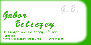 gabor beliczey business card